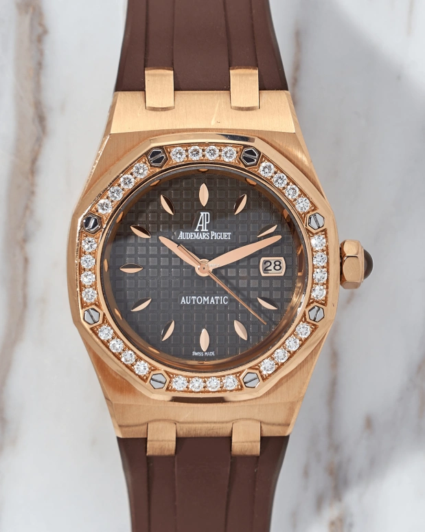 Audemars Piguet,Royal Oak 33mm,33mm,Rose Gold,Coffee,Brown,Automatic,Day,40hours,77321OR,77321OR.ZZ.D080CA.01.A