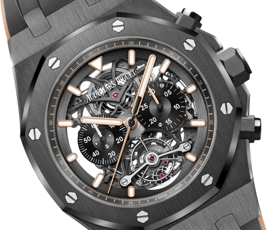 Audemars Piguet,Royal Oak 44mm,44mm,Titanium,Ceramic,Skeleton,Handwound,Chronograph,Tourbillon,26343CE,26343CE.OO.D002CA.04