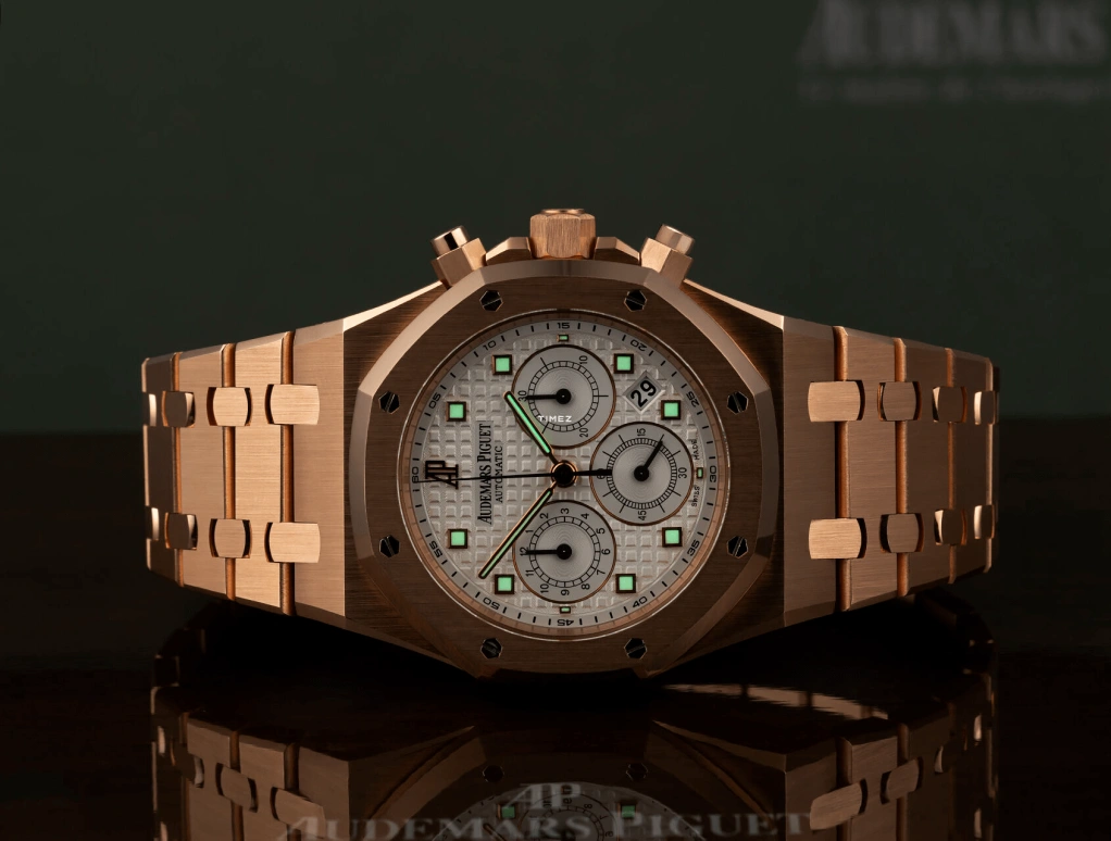 Audemars Piguet,Royal Oak 40mm,40mm,Rose Gold,White,Silver,Automatic,Chronograph,Day,259600R,259600R.OO.1185OR.01