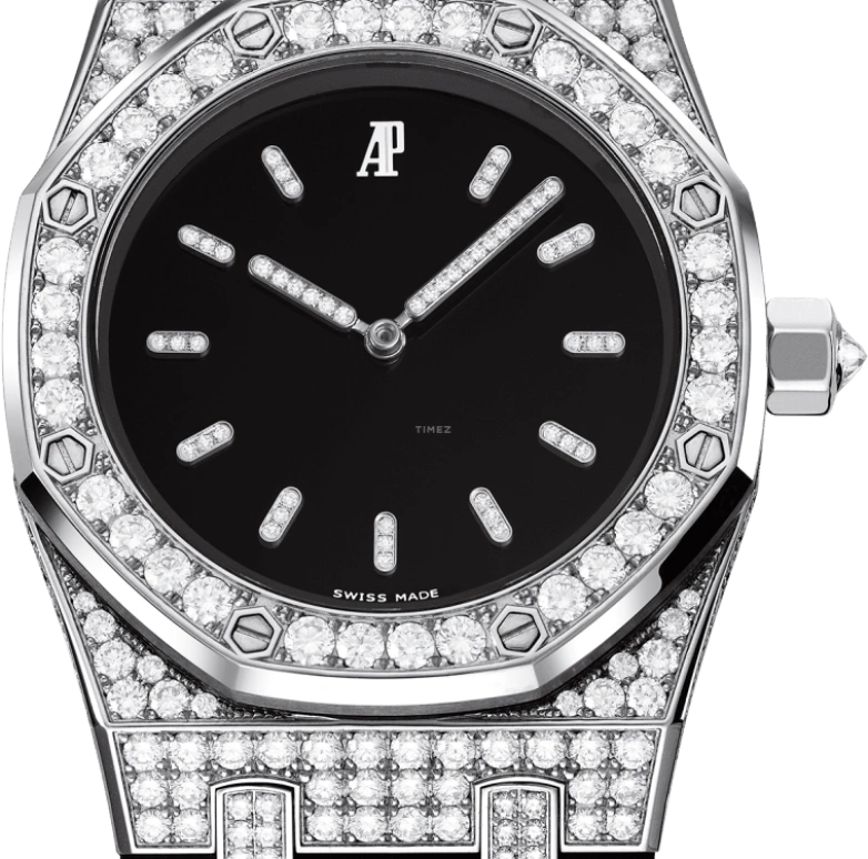 Audemars Piguet,Royal Oak 33mm,33mm,White Gold,Black,Automatic,40hours,In-house Caliber,77220BC,77220BC.ZZ.D004CU.01