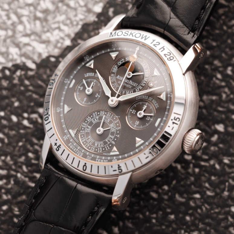 Audemars Piguet,Jules Audemars 39mm,39mm,White Gold,Grey,Automatic,Chronograph,Moonphase,Perpetual Calendar,Leap Year,40hours,In-house Caliber,25934BC Gray