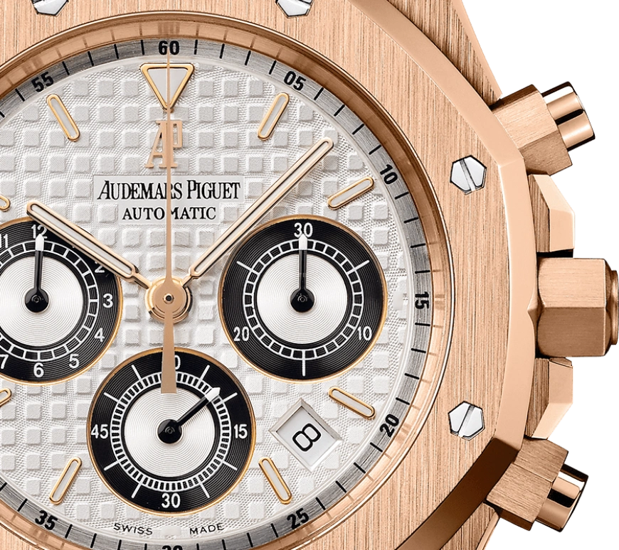 Audemars Piguet,Royal Oak 39mm,39mm,Pink Gold,Silver,White,Automatic,Chronograph,Day,25960OR,25960OR.OO.1185OR.02