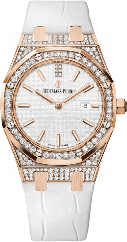 Audemars Piguet,Royal Oak 33mm,33mm,Rose Gold,Silver,Quartz,Day,In-house Caliber,67652OR,67652OR.ZZ.D011CR.01
