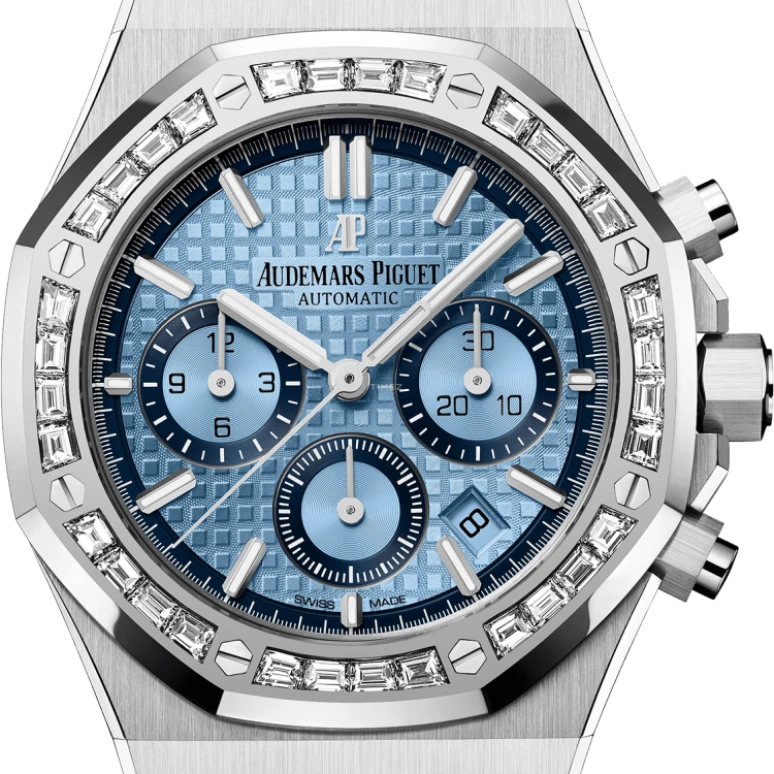 Audemars Piguet,Royal Oak 38mm,38mm,White Gold,Blue,Automatic,Chronograph,Day,26318BC,26318BC.ZZ.1256BC.01