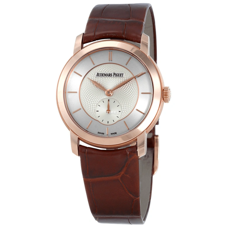 Audemars Piguet,Jules Audemars 33mm,33mm,Rose Gold,White,Cream,Handwound,Sapphire,Round,77252OR,77252OR.OO.A809CR.01
