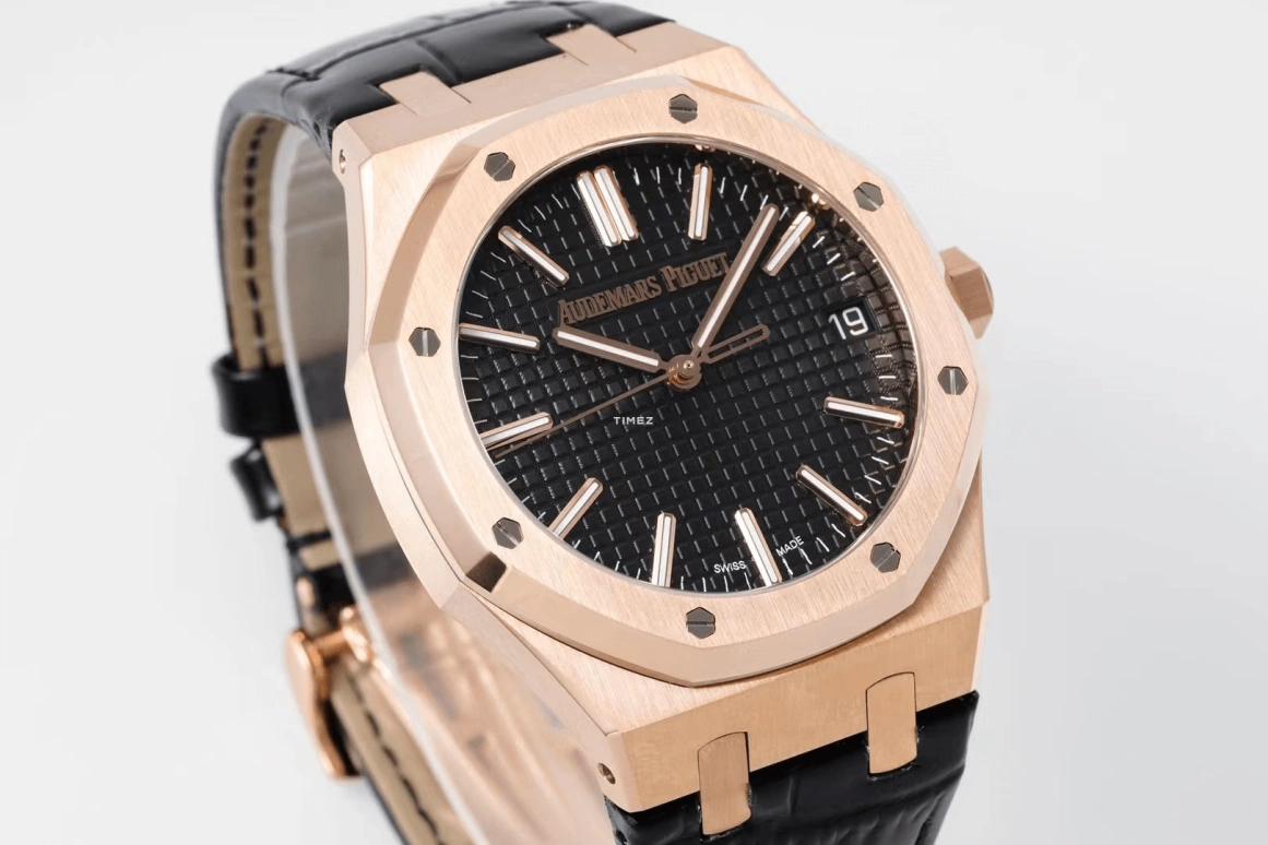 Audemars Piguet,Royal Oak 41mm,41mm,Rose Gold,Black,Automatic,Day,70hours,15510OR,15510OR.OO.D002CR.02
