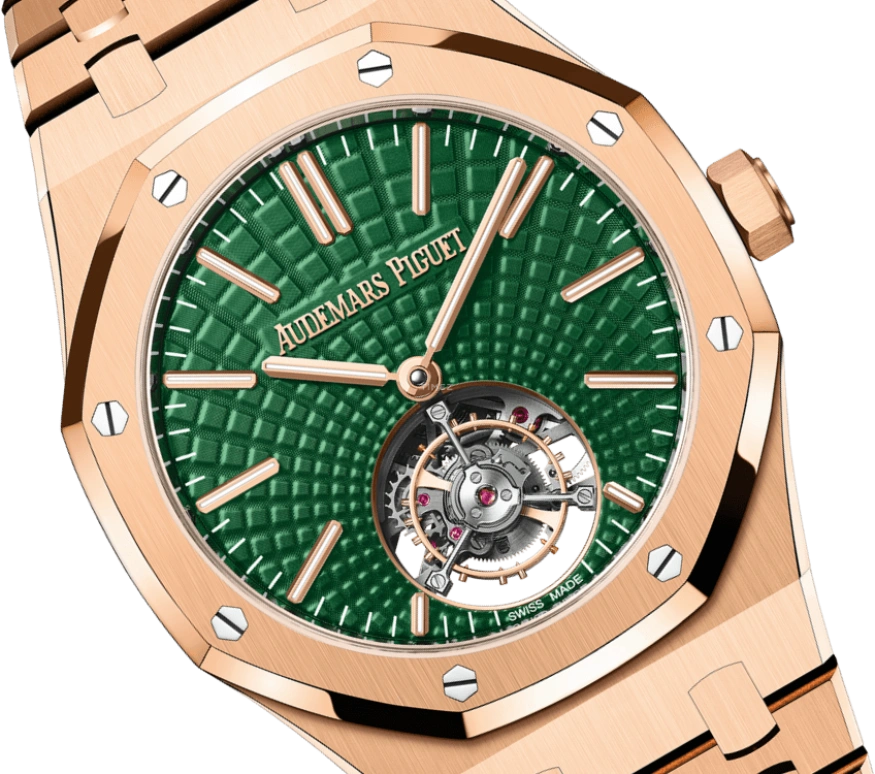 Audemars Piguet,Royal Oak 41mm,41mm,Pink Gold,Green,Automatic,Tourbillon,65hours,26533OR,26533OR.OO.1220OR.01
