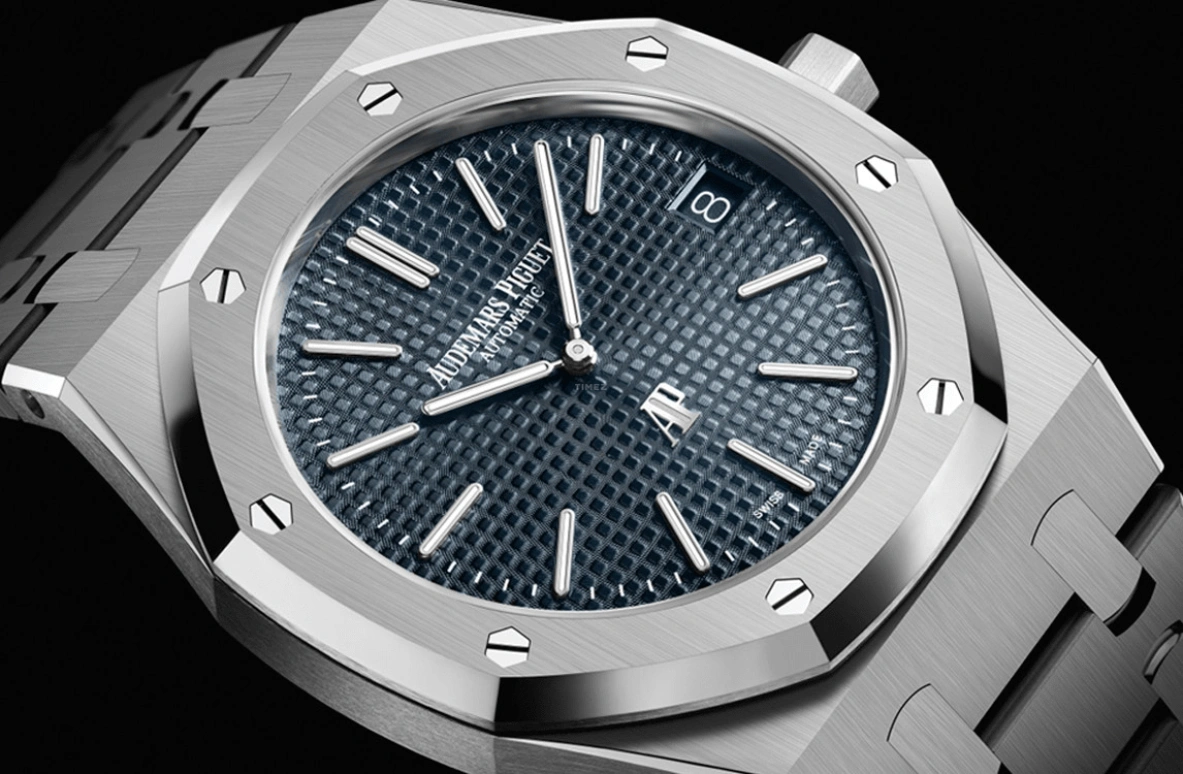 Audemars Piguet,Royal Oak 39mm,39mm,Stainless Steel,Blue,Automatic,Day,55hours,Edward Christopher Sheeran,Ed Sheeran,16202ST,16202ST.OO.1240ST.01 50th