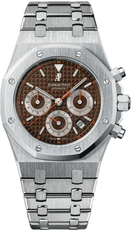 Audemars Piguet,Royal Oak 39mm,39mm,Stainless Steel,Brown,Automatic,Chronograph,Day,26300ST,26300ST.OO.1110ST.08