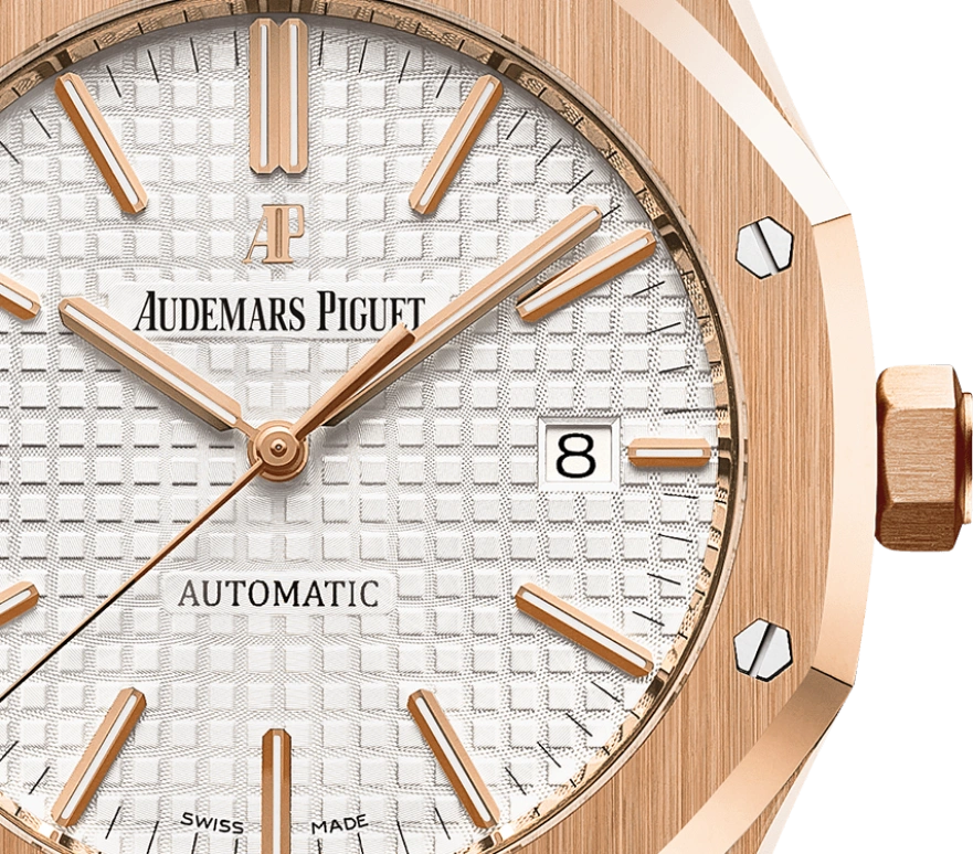 Audemars Piguet,Royal Oak 41mm,41mm,Pink Gold,Silver,White,Automatic,Day,60hours,15400OR,15400OR.OO.D088CR.01
