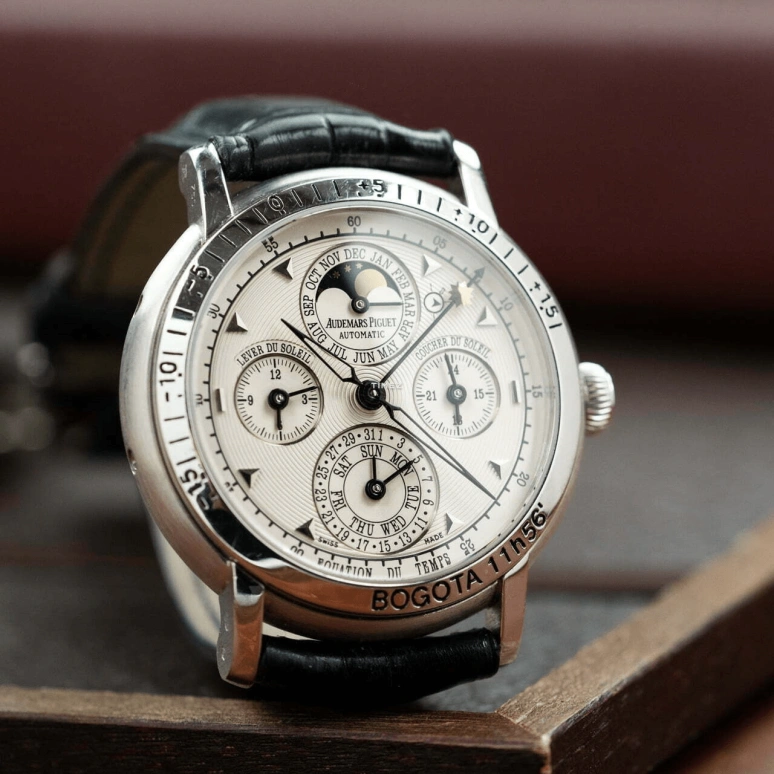 Audemars Piguet,Jules Audemars 39mm,39mm,White Gold,White,Automatic,Chronograph,Moonphase,Perpetual Calendar,Leap Year,40hours,In-house Caliber,25934BC