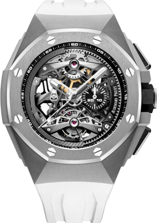 Audemars Piguet,Royal Oak Concept 44mm,44mm,Titanium,Ceramic,Skeleton,Grey,Handwound,Chronograph,Tourbillon,26587TI,26587TI.OO.D010CA.01