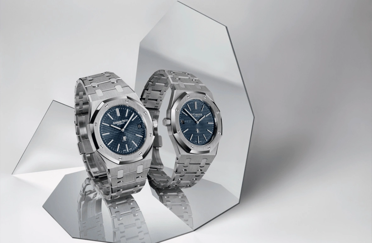 Audemars Piguet,Royal Oak 39mm,39mm,Stainless Steel,Blue,Automatic,Day,55hours,Edward Christopher Sheeran,Ed Sheeran,16202ST,16202ST.OO.1240ST.01 50th