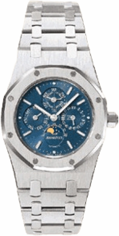 Audemars Piguet,Royal Oak 33mm,33mm,Platinum,Blue,Automatic,Moonphase,Perpetual Calendar,Leap Year,Month,40hours,In-house Caliber,25800PT,25800PT.O.0789PT.02