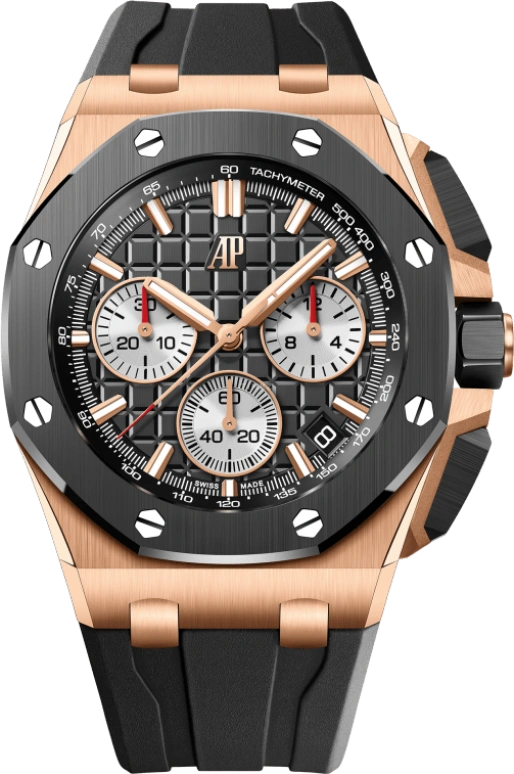 Audemars Piguet,Royal Oak Offshore 43mm,43mm,Pink Gold,Ceramic,Black,Automatic,Chronograph,Day,Chris Hemsworth,26420RO,26420RO.OO.A002CA.01