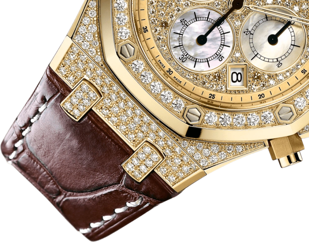 Audemars Piguet,Royal Oak 39mm,39mm,White Gold,Gold,Automatic,Chronograph,Day,26068BA,26068BA.ZZ.D088CR.01