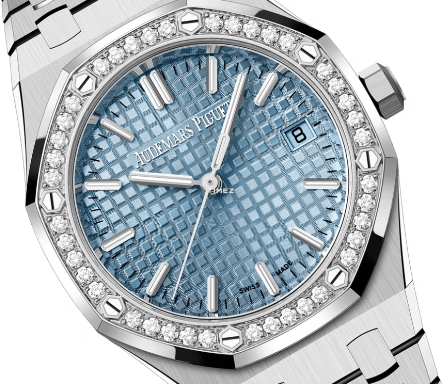 Audemars Piguet,Royal Oak 34mm,34mm,Stainless Steel,Ice Blue,Automatic,Day,50hours,77451ST,77451ST.ZZ.1361ST.01 50th