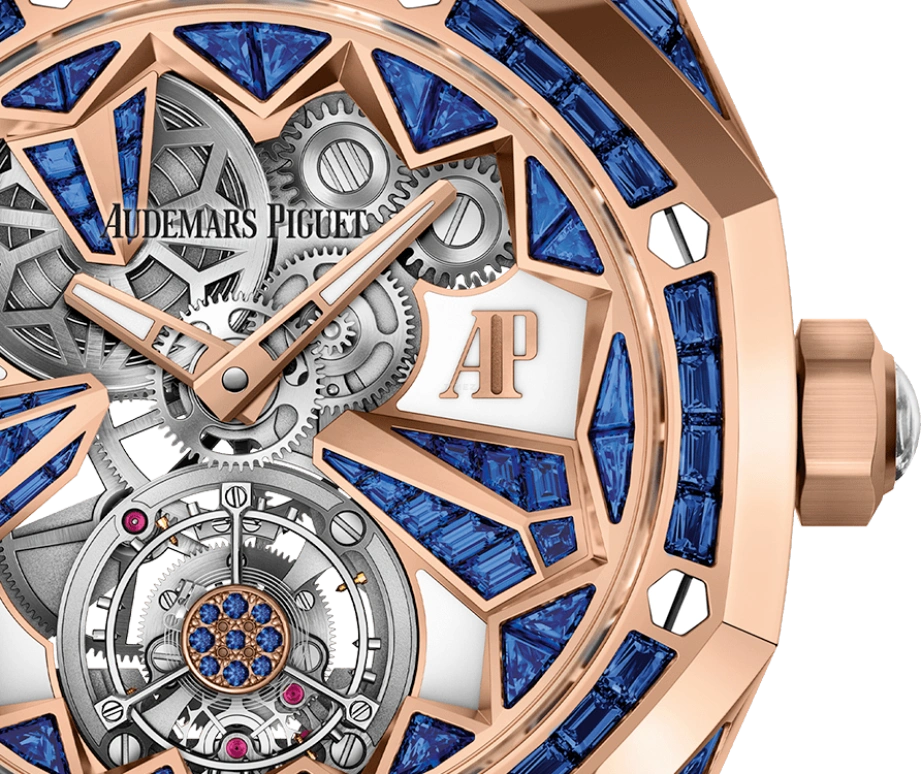 Audemars Piguet,Royal Oak Concept 38.50mm,38.50mm,Pink Gold,Skeleton,Grey,Blue,Handwound,Tourbillon,72hours,26228OR,26228OR.SS.D314CR.01