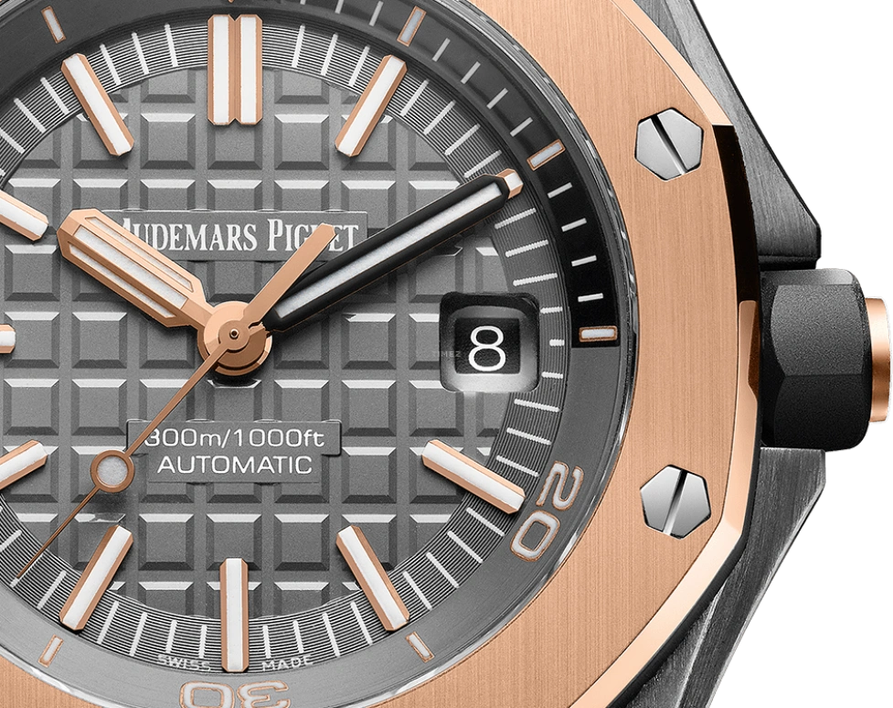 Audemars Piguet,Royal Oak Offshore 42mm,42mm,Pink Gold,Tantalum,Grey,Automatic,Day,60hours,15709TR,15709TR.OO.A005CR.01