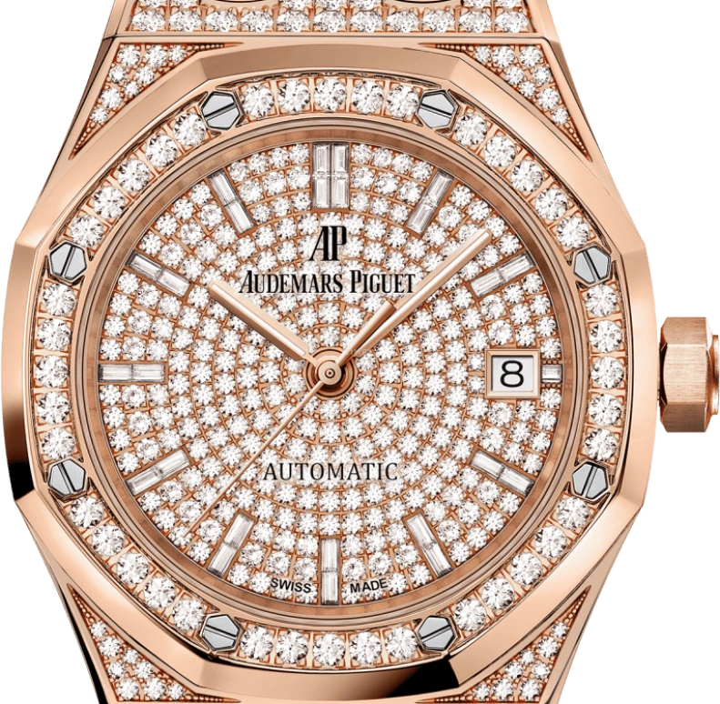 Audemars Piguet,Royal Oak 37mm,37mm,Pink Gold,Rose Gold,Automatic,Day,60hours,Georgina Rodríguez,15452OR,15452OR.ZZ.1258OR.02