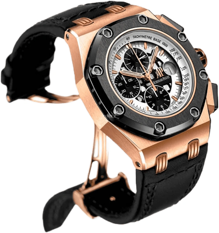 Audemars Piguet,Royal Oak Offshore 42mm,42mm,Pink Gold,Titanium,Ceramic,Skeleton,Black,White,Automatic,Chronograph,Day,26078RO,26078RO.OO.D001CR.01
