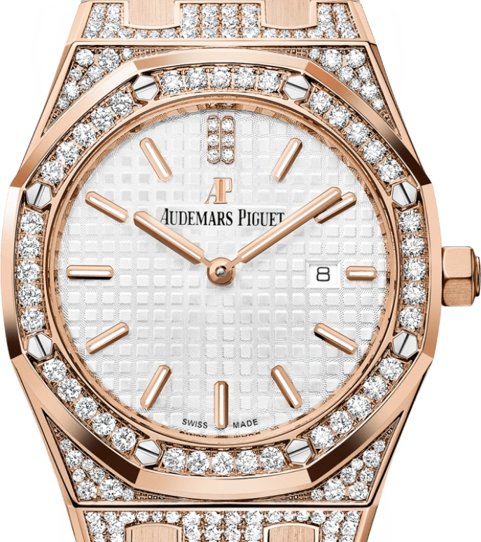 Audemars Piguet,Royal Oak 33mm,33mm,Rose Gold,Silver,Quartz,Day,In-house Caliber,67652OR,67652OR.ZZ.D011CR.01