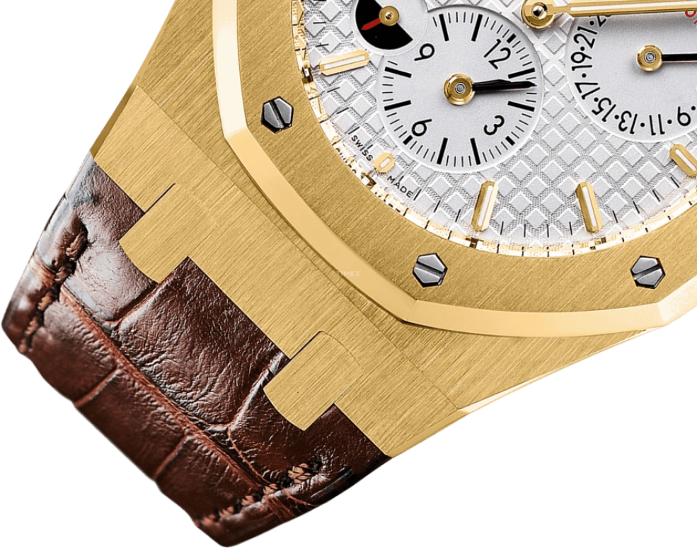 Audemars Piguet,Royal Oak 39mm,39mm,Yellow Gold,Silver,White,Silver White,Automatic,Day,Power Reserve Indicator,Dule Time,Day / Night Indication,38hours,In-house Caliber,26120BA,26120BA.OO.D088CR.01