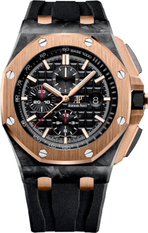 Audemars Piguet,Royal Oak Offshore 44mm,44mm,Pink Gold,Ceramic,Carbon,Black,Automatic,Chronograph,Day,26406FR,26406FR.OO.A002CA.01