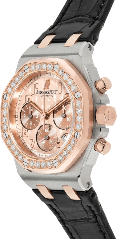 Audemars Piguet,Royal Oak Offshore 37mm,37mm,Pink Gold,Stainless Steel,Gold,Automatic,Chronograph,Day,26113SR,26113SR.ZZ.D804CR.01