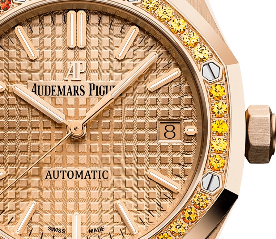 Audemars Piguet,Royal Oak 37mm,37mm,Pink Gold,Pink,Automatic,Day,60hours,15451OR,15451OR.YY.1256OR.01