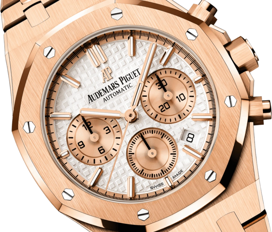 Audemars Piguet,Royal Oak 38mm,38mm,Rose Gold,Silver,White,Rose Gold,Automatic,Chronograph,Day,26315OR,26315OR.OO.1256OR.01