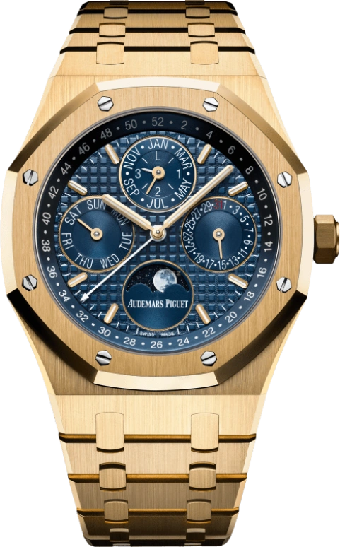 Audemars Piguet,Royal Oak 41mm,41mm,Yellow Gold,Blue,Automatic,Moonphase,Leap Year,Month,Date,40hours,In-house Caliber,26574BA,26574BA.OO.1220BA.01