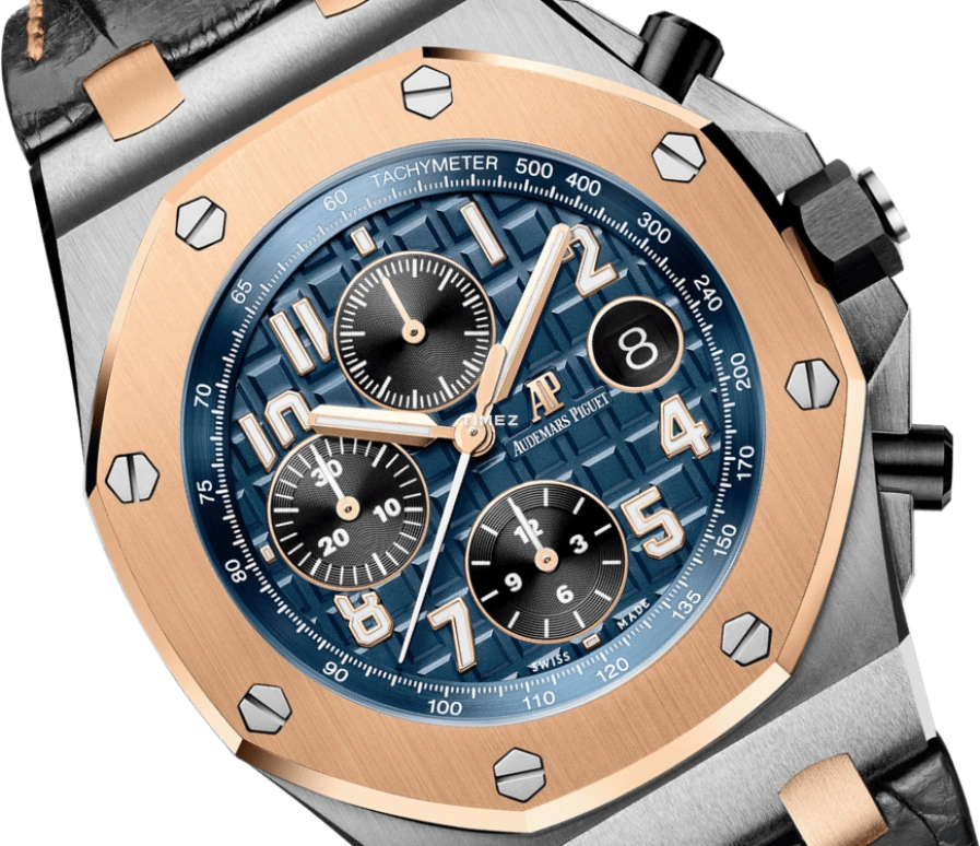 Audemars Piguet,Royal Oak Offshore 42mm,42mm,Stainless Steel,Blue,Automatic,Chronograph,Day,26471SR,26471SR.OO.D101CR.01.A