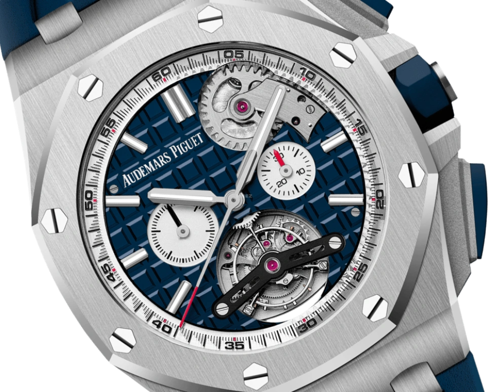 Audemars Piguet,Royal Oak Offshore 44mm,44mm,Stainless Steel,Blue,Automatic,Chronograph,Tourbillon,26540ST,26540ST.OO.A027CA.01