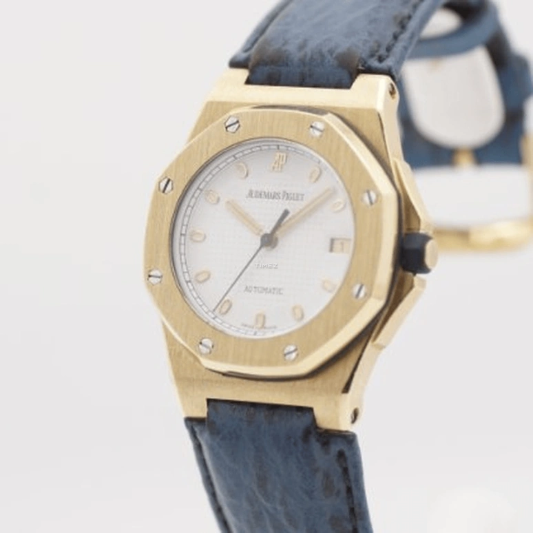 Audemars Piguet,Royal Oak Offshore 32mm,32mm,Yellow Gold,White,Automatic,Day,40hours,77151BA,77151BA.O.0009.02
