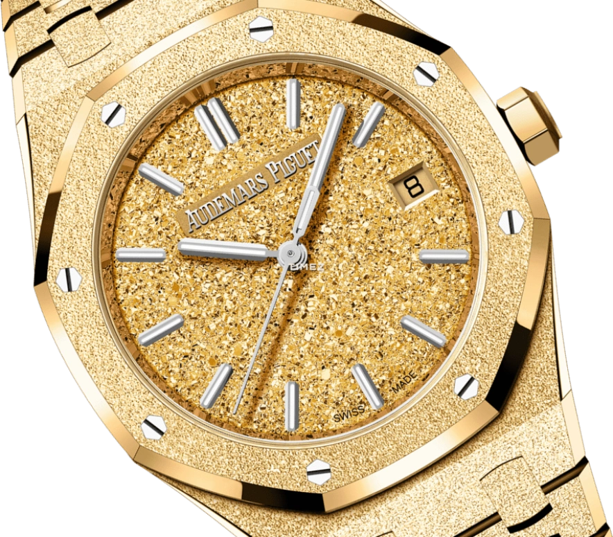 Audemars Piguet,Royal Oak 34mm,34mm,Yellow Gold,Champagne,Gold,Automatic,Day,50hours,ChiaraFerragni,TheblondeSalad,77450BA,77450BA.GG.1361BA.01