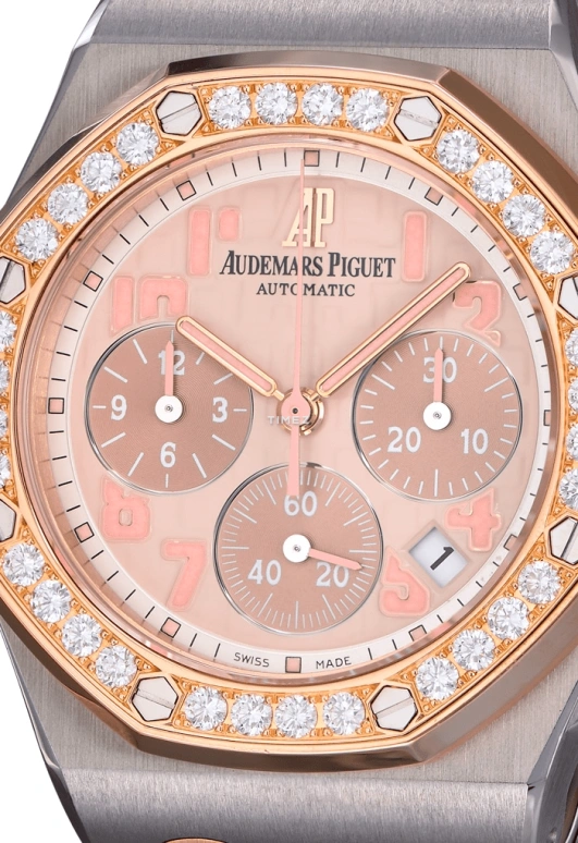 Audemars Piguet,Royal Oak Offshore 37mm,37mm,Pink Gold,Stainless Steel,Gold,Automatic,Chronograph,Day,26113SR,26113SR.ZZ.D804CR.01
