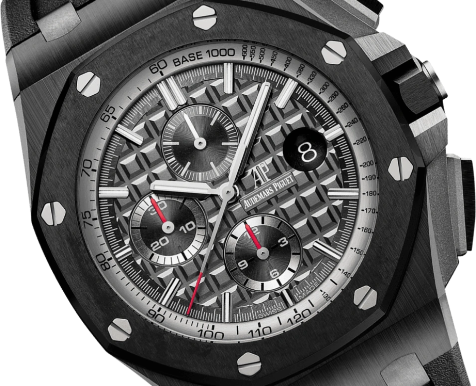 Audemars Piguet,Royal Oak Offshore 44mm,44mm,Titanium,Ceramic,Grey,Automatic,Chronograph,Day,26405CE,26405CE.OO.A002CA.01