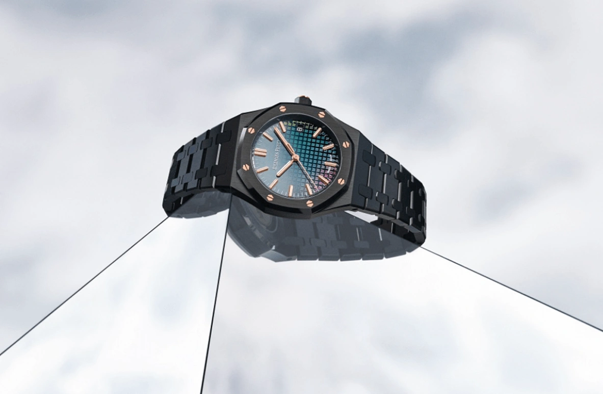 Audemars Piguet,Royal Oak 34mm,34mm,Ceramic,Rose,Rainbow,Mirror,Automatic,Day,50hours,77350CE,77350CE.OO.1266CE.02.A