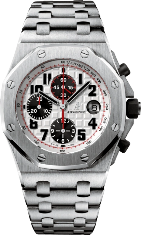 Audemars Piguet,Royal Oak Offshore 42mm,42mm,Stainless Steel,Silver,White,Automatic,Chronograph,Day,26170ST,26170ST.OO.1000ST.01