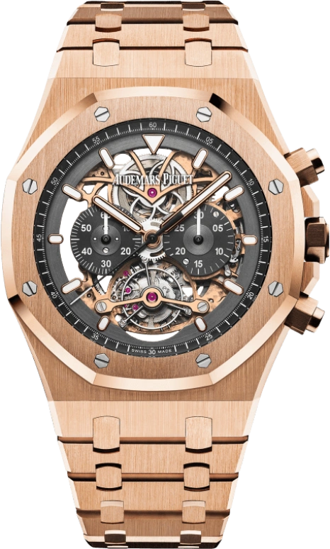 Audemars Piguet,Royal Oak 44mm,44mm,Pink Gold,Skeleton,Handwound,Chronograph,Tourbillon,26347OR,26347OR.OO.1205OR.01