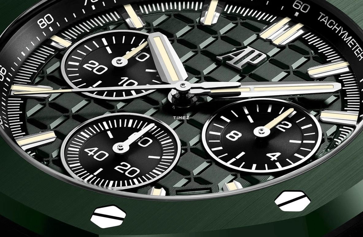 Audemars Piguet,Royal Oak Offshore 43mm,43mm,Ceramic,Green,Automatic,Chronograph,Day,Flyback,26420CE,26420CE.OO.A063VE.01