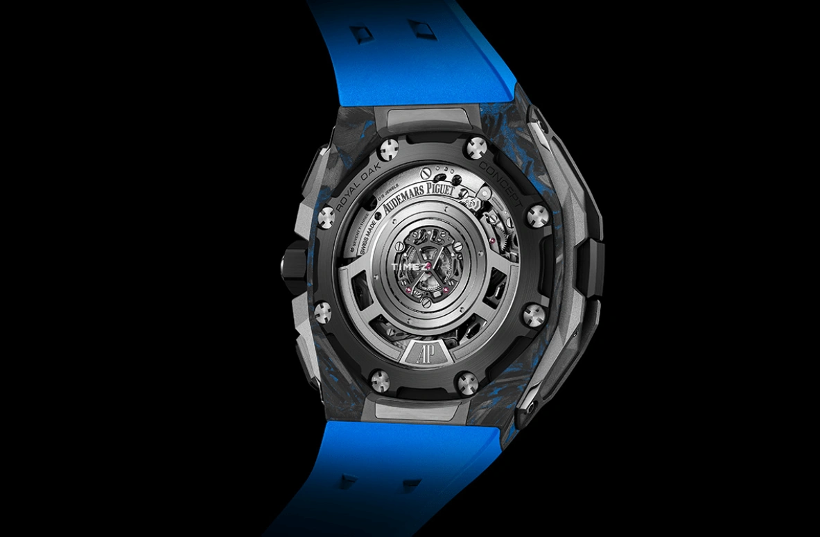 Audemars Piguet,Royal Oak Concept 43mm,43mm,Forged Carbon,Black,Blue,Skeleton,Automatic,Chronograph,Dule Time,Rattrapante,Big Date,70hours,In-house Caliber,26650FO,26650FO.OO.D353CA.01