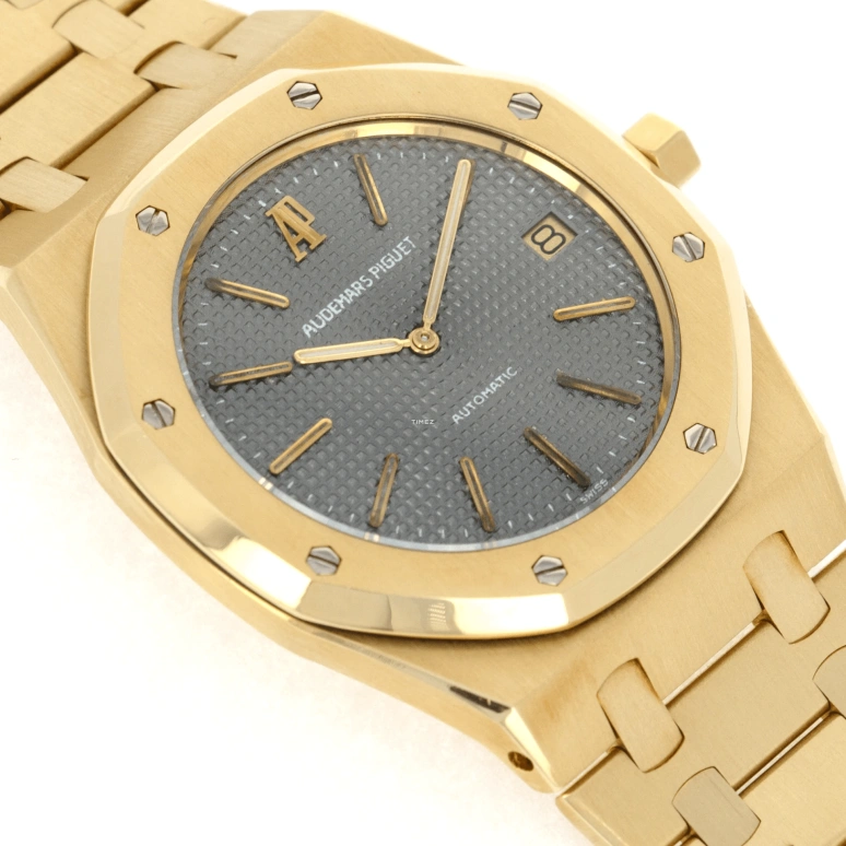 Audemars Piguet,Royal Oak 39mm,39mm,Yellow Gold,Grey,Automatic,Day,Sapphire,Crystal Glass,Justin Bieber,JB,5402BA