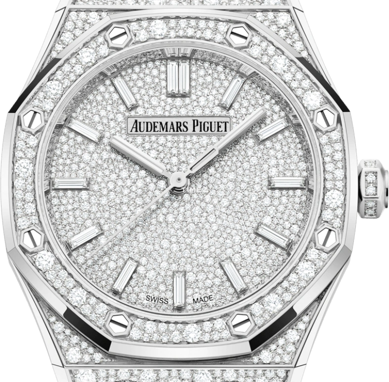 Audemars Piguet,Royal Oak 34mm,34mm,White Gold,Silver,Automatic,Sapphire,Crystal Glass,Octagon,77452BC,77452BC.ZZ.1365BC.01