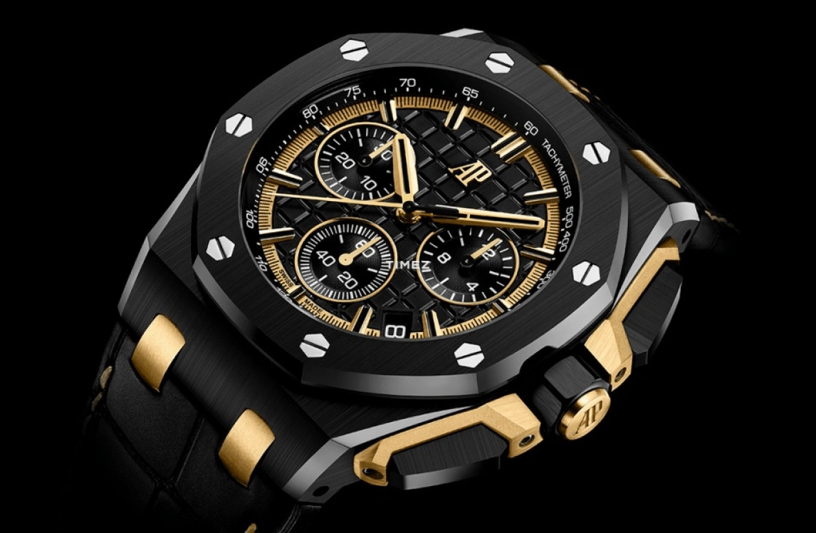 Audemars Piguet,Royal Oak Offshore 43mm,43mm,Ceramic,Yellow Gold,Black,Automatic,Chronograph,Day,Flyback,26420CE,26420CE.OO.A127CR.01
