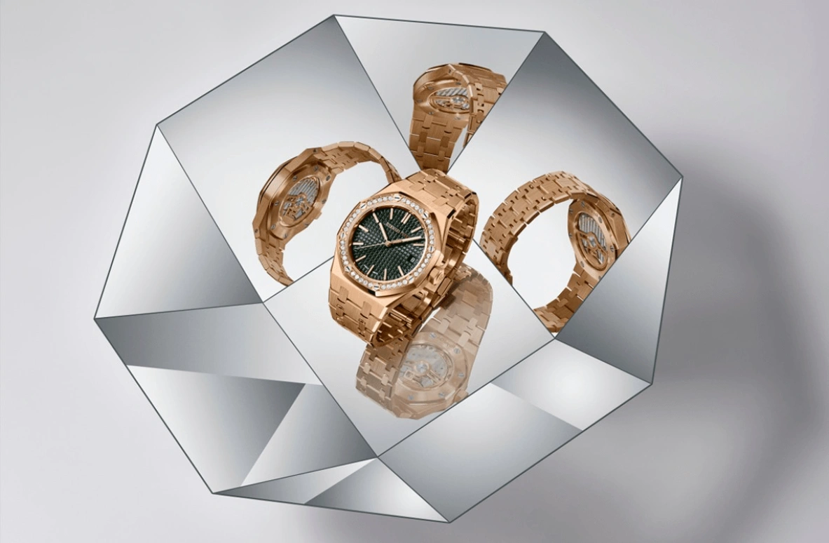 Audemars Piguet,Royal Oak 37mm,37mm,Pink Gold,Green,Automatic,Day,60hours,15551OR,15551OR.ZZ.1356OR.03 50th