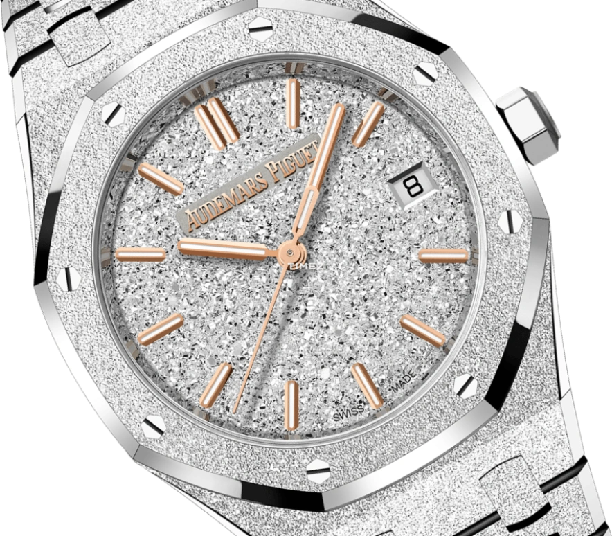 Audemars Piguet,Royal Oak 34mm,34mm,White Gold,Silver,Automatic,Day,50hours,77450BC,77450BC.GG.1361BC.01
