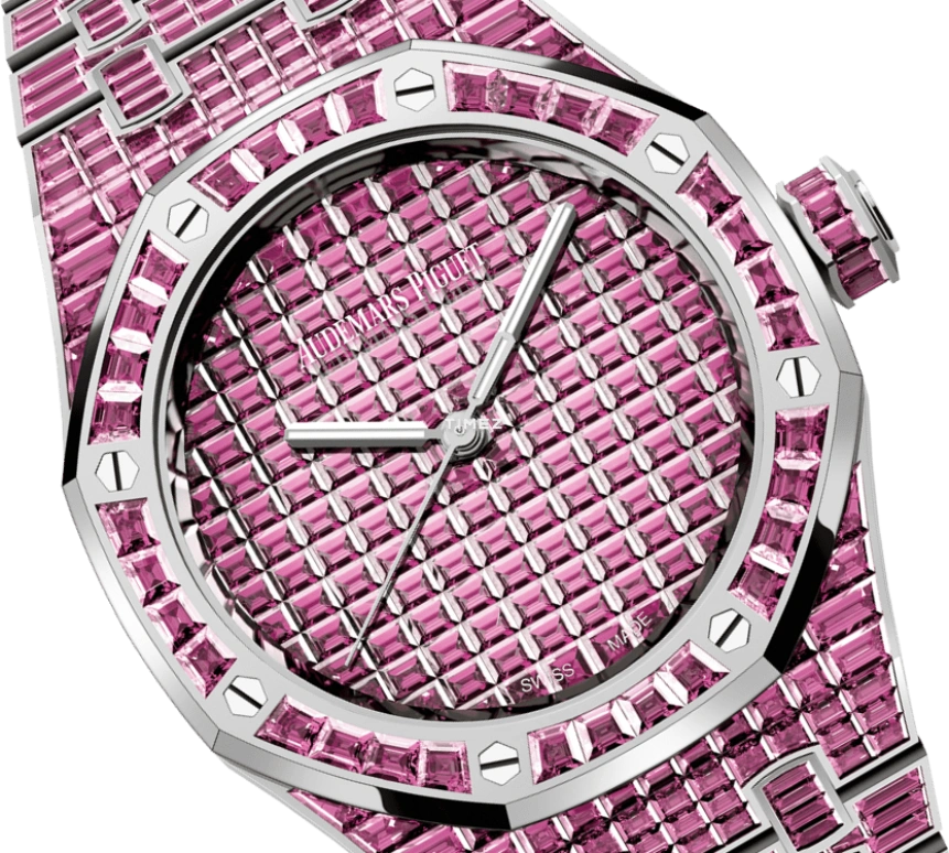 Audemars Piguet,Royal Oak 37mm,37mm,White Gold,Pink,Automatic,60hours,In-house Caliber,15554BC,15554BC.TM.1274BC.01