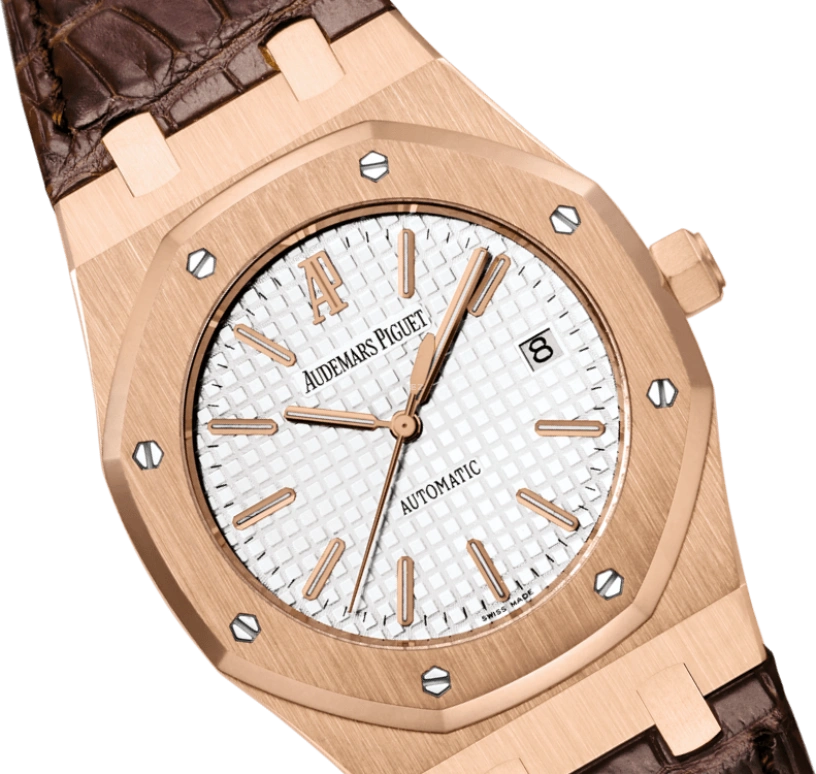Audemars Piguet,Royal Oak 39mm,39mm,Rose Gold,Silver,White,Automatic,Day,60hours,15300OR,15300OR.OO.D088CR.02